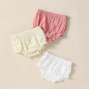3PCS New Style Fashion 2024 Baby Girl Cute Solid Casual Daily Pants For Newborn-9M