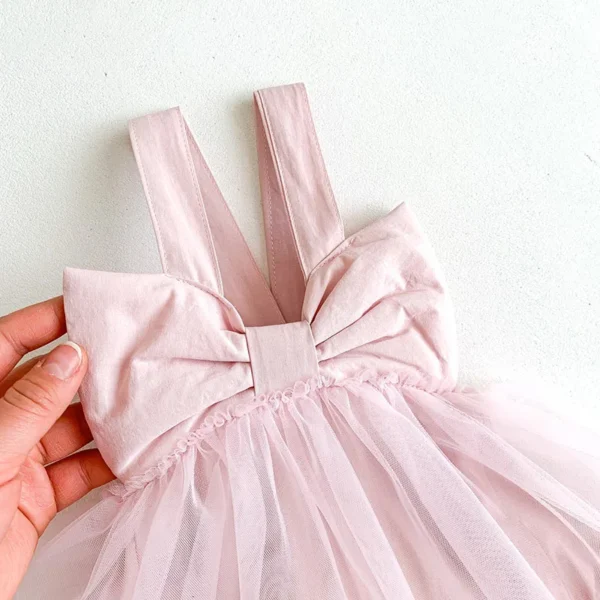 Summer Infant Baby Girls Tutu Skirt Dress Big Bow Birthday Clothes for Newborn Toddler Suspenders Lace Jumper Dress for Girls - Image 5