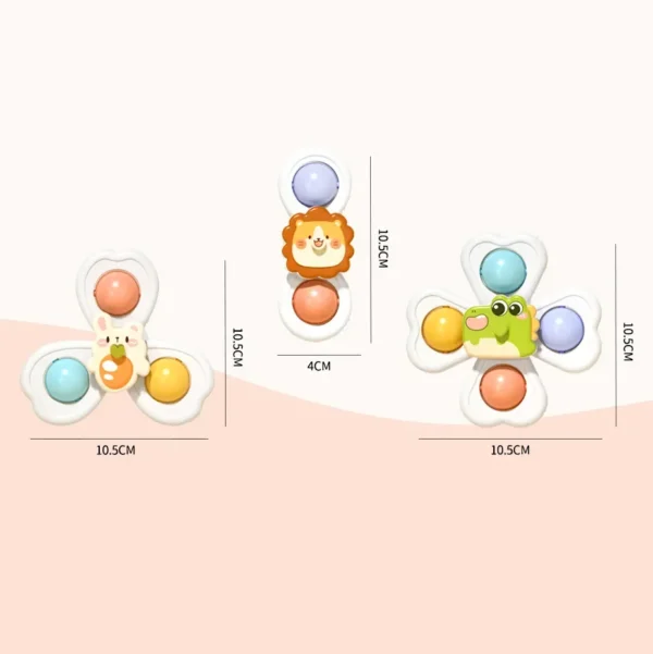 3 in 1 Suction Cups Spinning Top Toy For Baby Game Infant Teether Relief Stress Educational Rotating Rattle Bath Toys For Kids - Image 6