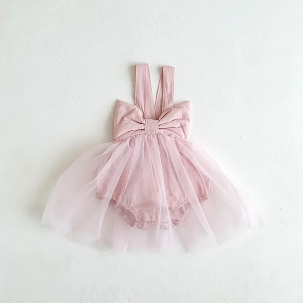 Summer Infant Baby Girls Tutu Skirt Dress Big Bow Birthday Clothes for Newborn Toddler Suspenders Lace Jumper Dress for Girls - Image 4