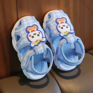 Cute Squeaky Shoes Summer New Style 0-1-2 Year Old Baby Sandals Cartoon Screaming Shoes Soft Sole Non-slip Toddler Shoes
