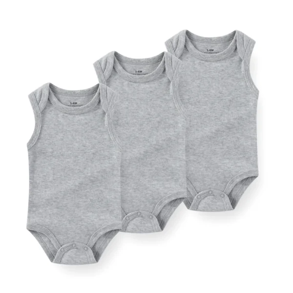 1/3 Pieces Solid Color Sleeveless baby Unisex bodysuits Cotton Newborn Boy Girl Onesies Summer Infant Clothes - Image 6