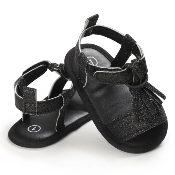Summer 0-1 Year Old Baby Tassel Sandals With Air Circulation Breathable Learning Shoes Sequins Soft Soled Baby Shoes - Image 3