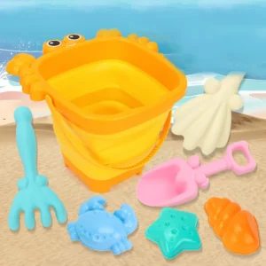 Children Outdoor Beach Folding Bucket Toys Baby Beach Sand Digging Tools Shovels Water Play And Beachcombing Sets