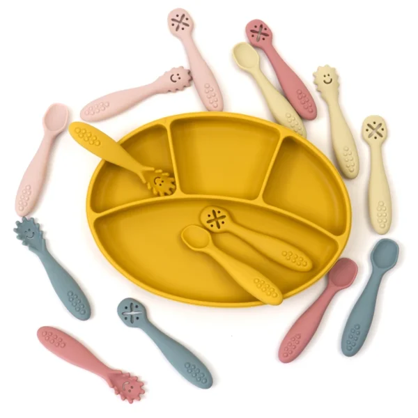 3PCS Silicone Spoon Fork For Baby Utensils Set Feeding Food Toddler Learn To Eat Training Soft Fork Cutlery Children's Tableware - Image 3