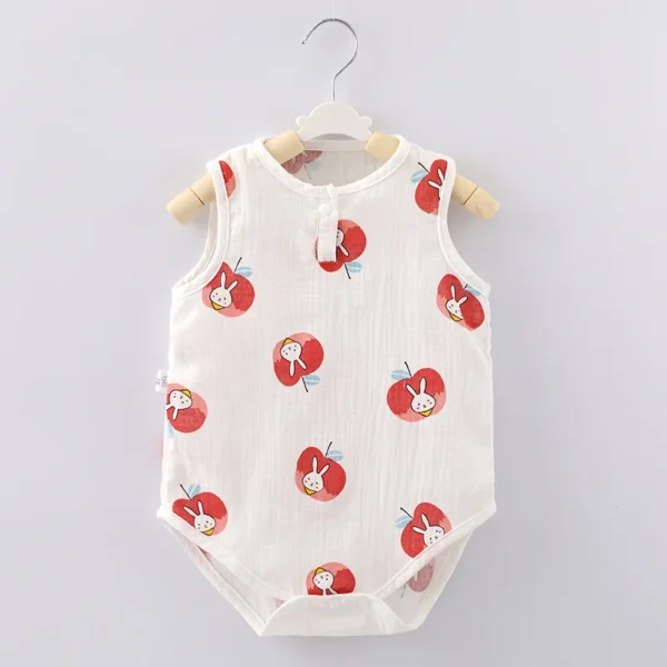 2024 New In Summer Infant Newborn Baby Girls Boys Sleeveless Cloth Cotton Outfits Kids Casual Jumpsuits Toddler Bodysuits - Image 3