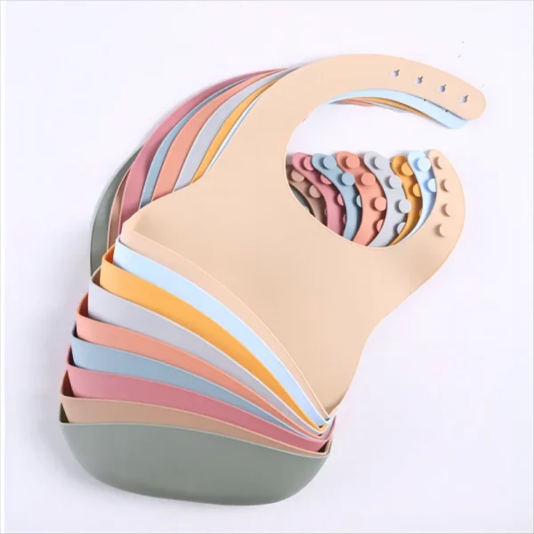 Children's silicone rice bibs baby eating bibs rice bibs bibs baby drool bibs auxiliary food coveralls super soft waterproof