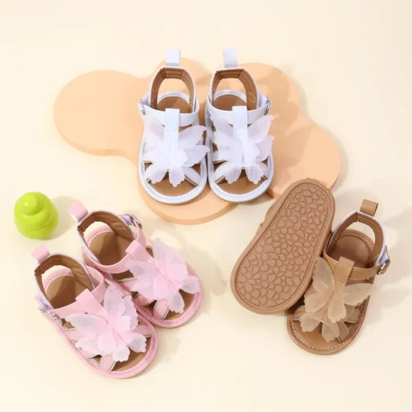 Baby Sandal Cute Butterfly Girl Summer Shoes High Quality Anti-slip Sole Beautiful 2024 New Fashion for 0-9-18 Months BJZ3232