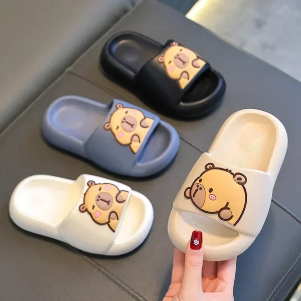 Summer New Children's Capybara Cool Slippers Bathing Sensation Unisex Kids Parent-Child Room Large Kids Slip-On Shoes - Image 3