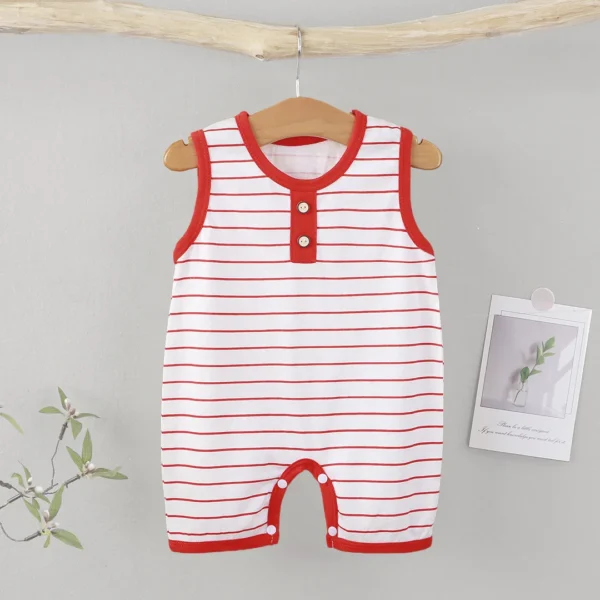 Summer Sleeveless Baby Rompers 0-2Y Striped Onesies for Newborn Baby Boy Infant Girl Striped Jumpsuit Baby Clothing - Image 5