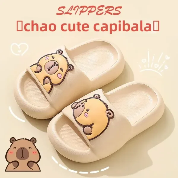 Summer New Children's Capybara Cool Slippers Bathing Sensation Unisex Kids Parent-Child Room Large Kids Slip-On Shoes - Image 2
