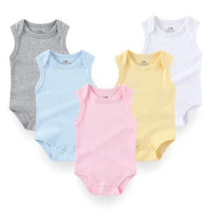 1/3 Pieces Solid Color Sleeveless baby Unisex bodysuits Cotton Newborn Boy Girl Onesies Summer Infant Clothes