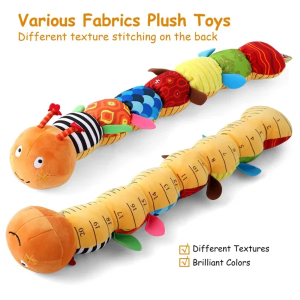 Baby Rattle Musical Caterpillar Worm Soft Infant Plush Toys Educational Interactive Sensory Toy for Babies Newborn Toddler Gift - Image 4