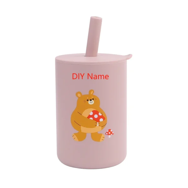 Baby Feeding Drinkware Straw Cup, Baby Learning Feeding Bottles, Anti-Hot Leakproof Silicone Tableware, Toddler Water Bottle - Image 3