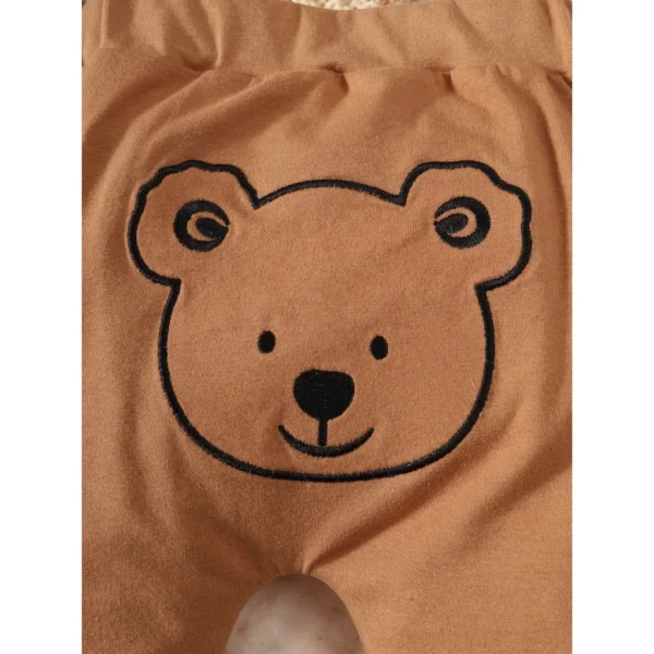0-9 Months Newborn Baby Boy 4PCS Clothing Set Bear Print Short/Long Sleeve Bodysuit+Pants+Hat+Sock Cute Baby Photograph Outfit - Image 4