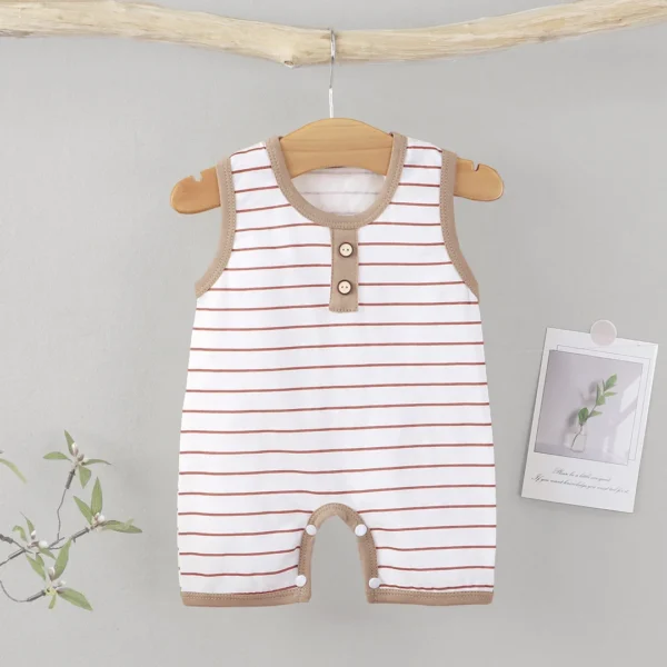 Summer Sleeveless Baby Rompers 0-2Y Striped Onesies for Newborn Baby Boy Infant Girl Striped Jumpsuit Baby Clothing - Image 3
