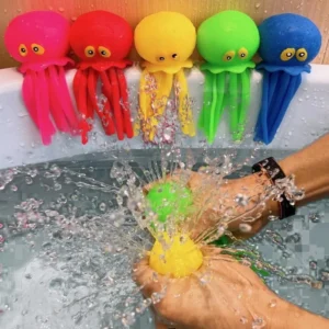 Baby Bath Toys Sponge Water Absorbing Octopus Squeezing Stress Relief Toys Summer Swimming Play Water Bath Toy for Children