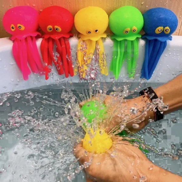 Baby Bath Toys Sponge Water Absorbing Octopus Squeezing Stress Relief Toys Summer Swimming Play Water Bath Toy for Children