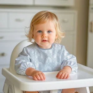 100%Polyester Baby Bibs with Long Sleeve Bib, Coverall Bibs for Baby Feeding, Machine Washable, Waterproof and Easy to Clean