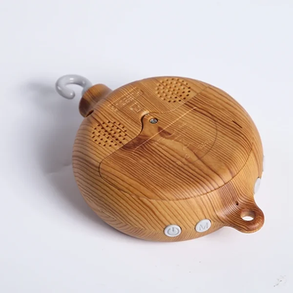 Crib Bell Rotary Music Box with Songs 0 12 Months Baby Bed Hanging Bell Toy Motor Accessory Pendant Toy Nursery Plays Wood Grain - Image 3