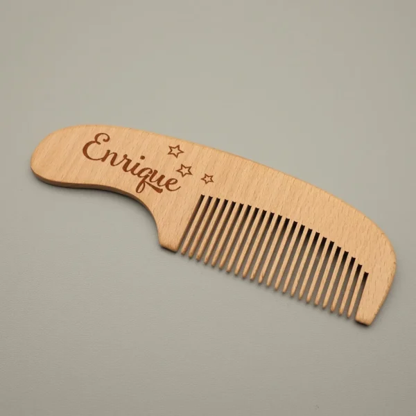 Personalized Baby Hairbrushes Custom Wood Baby Brush and Hair Comb Engrave Name Baptism Birthday Baby Shower New Born Gifts - Image 5