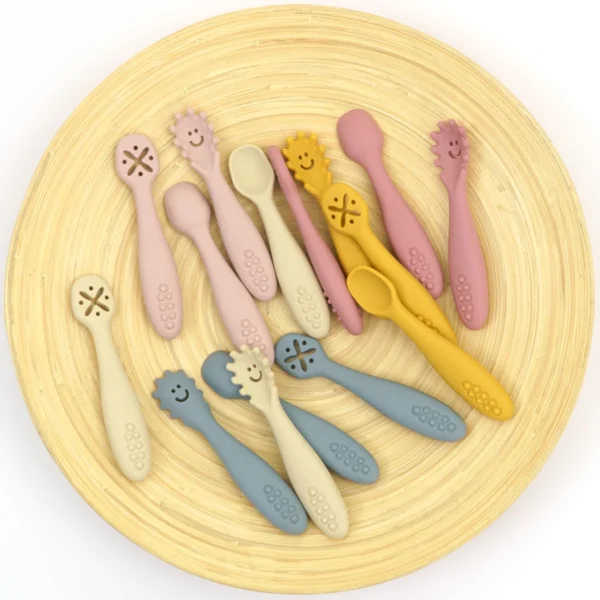 3PCS Silicone Spoon Fork For Baby Utensils Set Feeding Food Toddler Learn To Eat Training Soft Fork Cutlery Children's Tableware - Image 6