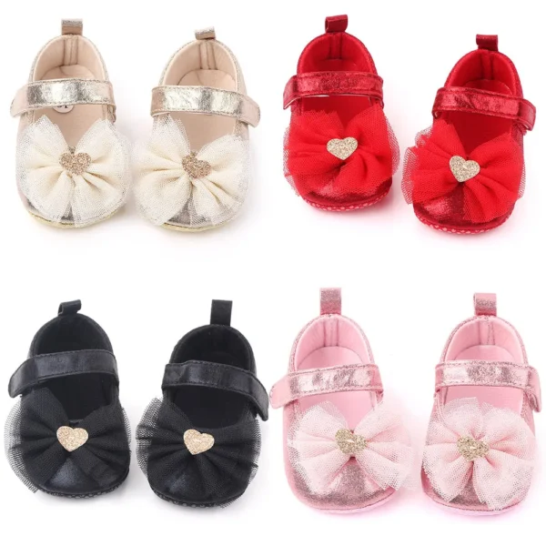 Baby Girl Shoes Party Princess Dress Shoes Bowknot Baby Shoes Non-Slip Baby Toddler Shoes 0-18M