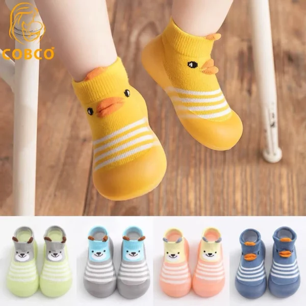 Animal Pattern Baby Floor Socks Non-slip Silicone Sole Cute Cartoon Toddler Shoes Breathable Casual Cotton Baby Boys Girls Shoes - Image 2