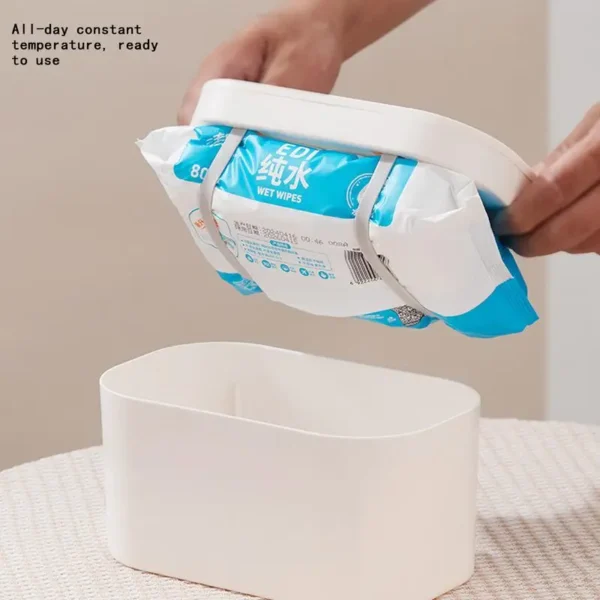 Baby Wipe Warmer Portable Large Capacity Wipes Dispenser USB Wipe Warmer Adjustable Wipe Heater Constant Temperature Diaper Wipe - Image 4