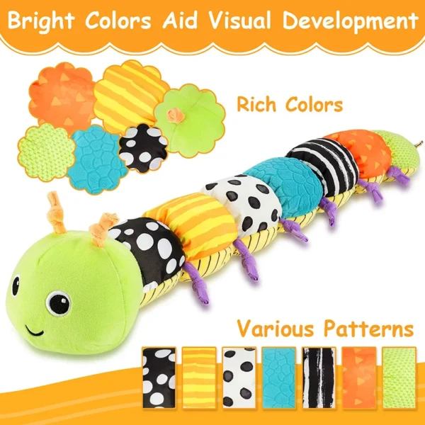 Baby Rattle Musical Caterpillar Worm Soft Infant Plush Toys Educational Interactive Sensory Toy for Babies Newborn Toddler Gift - Image 3
