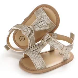 Summer 0-1 Year Old Baby Tassel Sandals With Air Circulation Breathable Learning Shoes Sequins Soft Soled Baby Shoes