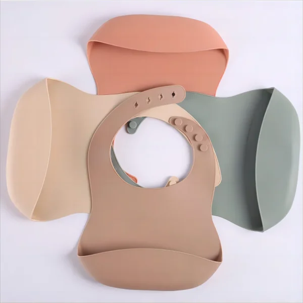 Children's silicone rice bibs baby eating bibs rice bibs bibs baby drool bibs auxiliary food coveralls super soft waterproof - Image 4
