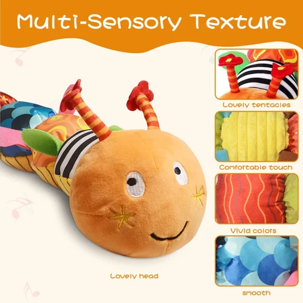 Baby Rattle Musical Caterpillar Worm Soft Infant Plush Toys Educational Interactive Sensory Toy for Babies Newborn Toddler Gift - Image 5