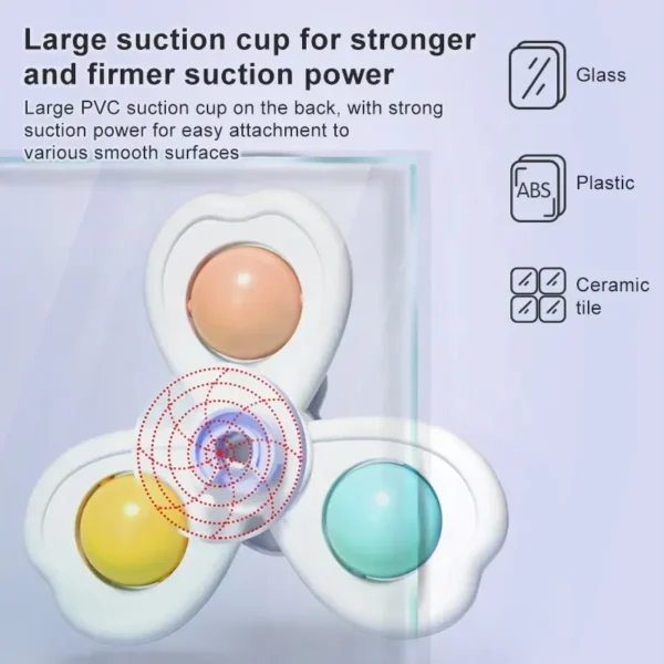 3 in 1 Suction Cups Spinning Top Toy For Baby Game Infant Teether Relief Stress Educational Rotating Rattle Bath Toys For Kids - Image 4