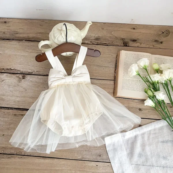 Summer Infant Baby Girls Tutu Skirt Dress Big Bow Birthday Clothes for Newborn Toddler Suspenders Lace Jumper Dress for Girls - Image 3