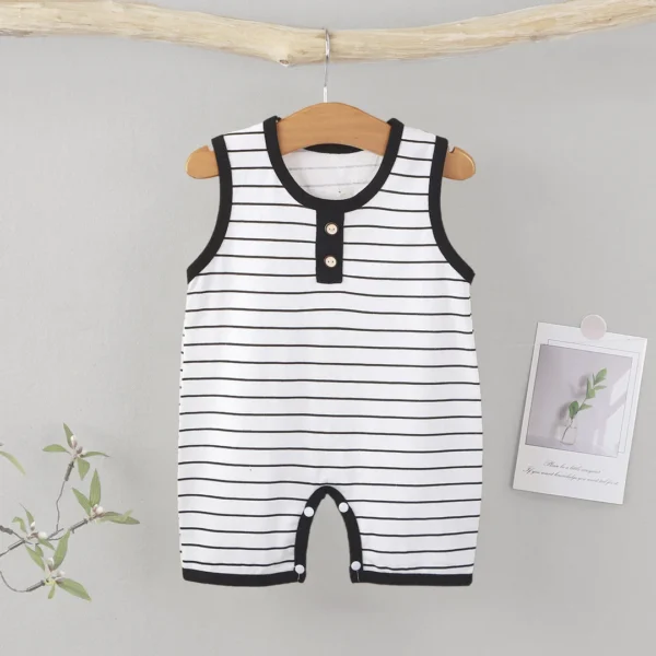 Summer Sleeveless Baby Rompers 0-2Y Striped Onesies for Newborn Baby Boy Infant Girl Striped Jumpsuit Baby Clothing - Image 2
