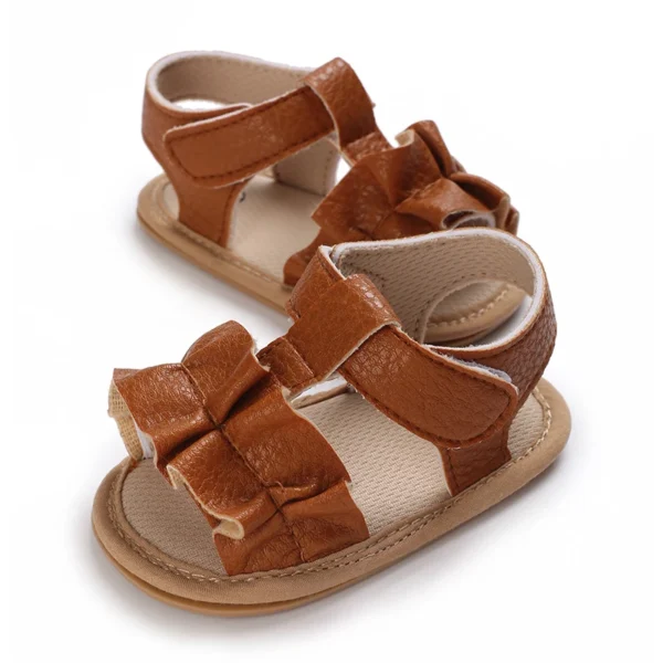 Cute 0-18M Baby Cute Open toed Summer Sandals Princess Casual PU Soft Rubber Bottom Non slip Sandals - Image 2