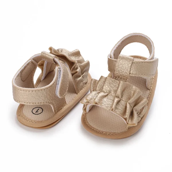 Cute 0-18M Baby Cute Open toed Summer Sandals Princess Casual PU Soft Rubber Bottom Non slip Sandals - Image 3