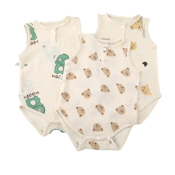 2024 New In Summer Infant Newborn Baby Girls Boys Sleeveless Cloth Cotton Outfits Kids Casual Jumpsuits Toddler Bodysuits - Image 2
