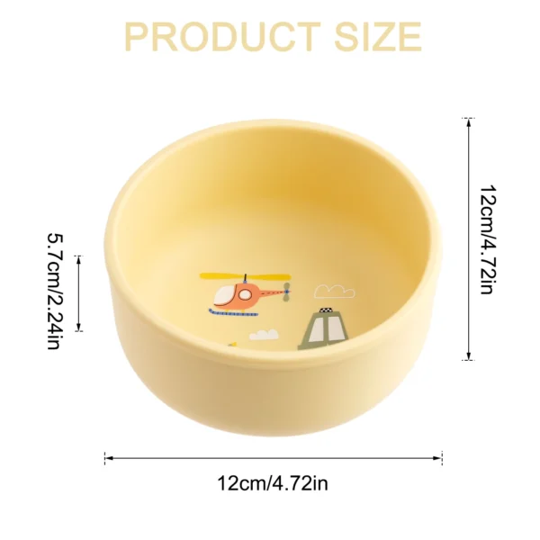 1PCS Baby Weaning Bowl Silicone Cartoon Pattern BPA Free Non Toxic Dishwasher Safe Food Feeding Container Tableware Baby Stuff - Image 4