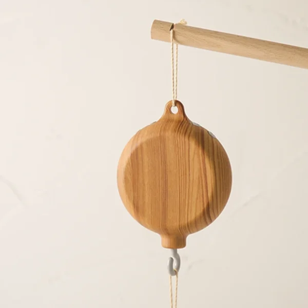 Crib Bell Rotary Music Box with Songs 0 12 Months Baby Bed Hanging Bell Toy Motor Accessory Pendant Toy Nursery Plays Wood Grain - Image 5