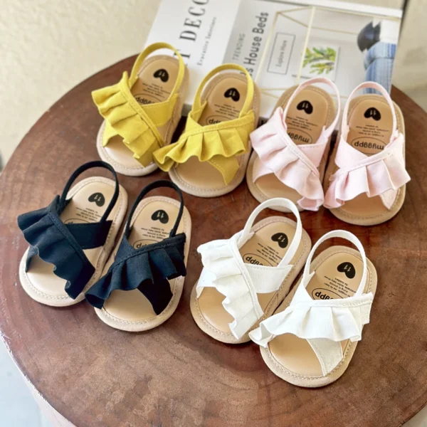 Baby Girl Sandals Summer Crib Shoes Bowknot Soft Sole Infant Girls Princess Dress Flats First Walker Shoes
